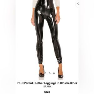 SPANX Faux Patent Leather Leggings in Classic Black